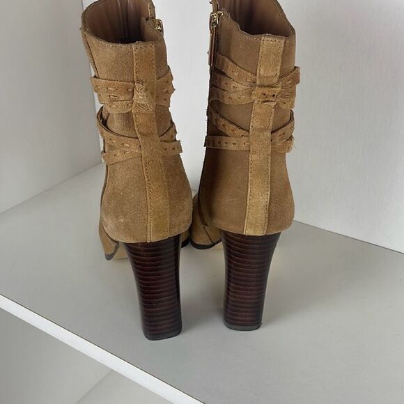 Saks Fifth Avenue Tan Suede Ankle Boots - Picture 4 of 9